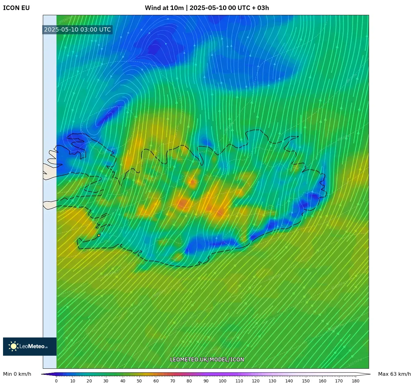 ICON - Iceland, Wind at 10m ICON - Iceland, Wind at 10m