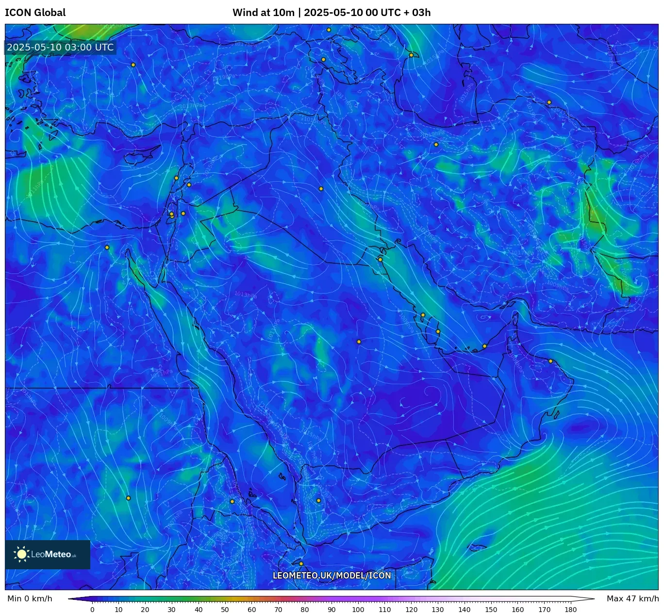 ICON - Middle East, Wind at 10m ICON - Middle East, Wind at 10m