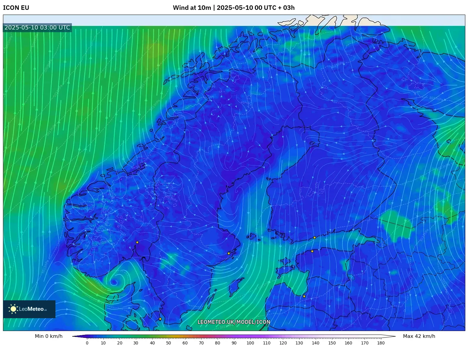 ICON - Scandinavia, Wind at 10m ICON - Scandinavia, Wind at 10m