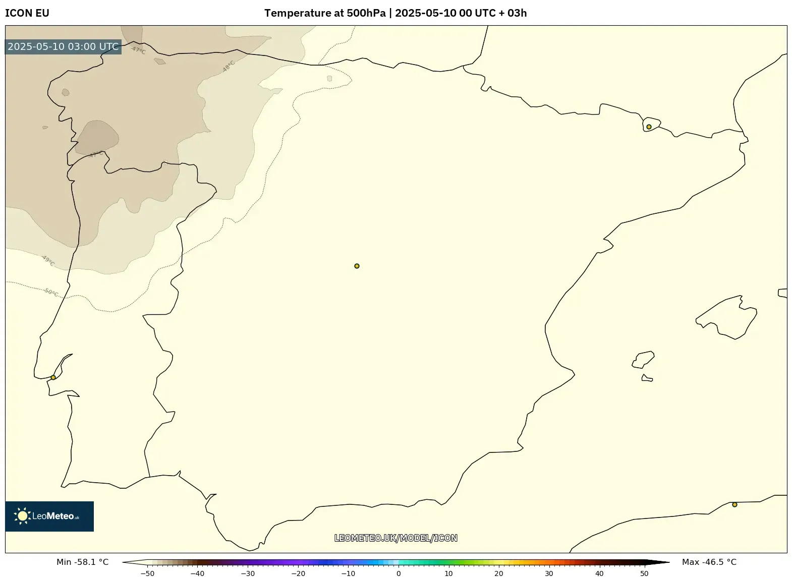 ICON - Spain, Temperature at 500hPa ICON - Spain, Temperature at 500hPa