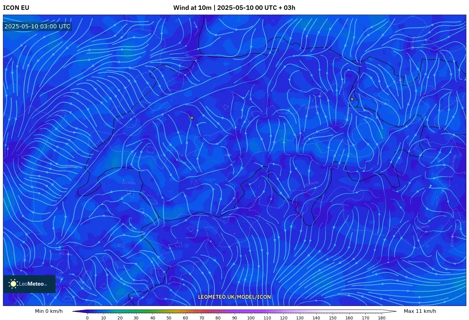 ICON - Switzerland, Wind at 10m ICON - Switzerland, Wind at 10m