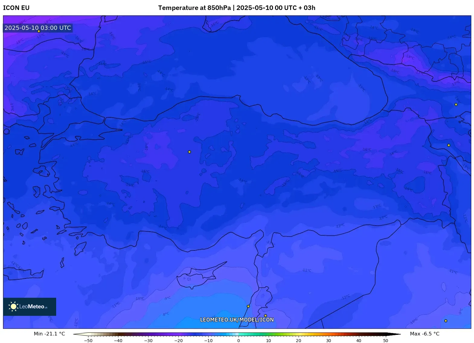 ICON - Turkey, Temperature at 850hPa ICON - Turkey, Temperature at 850hPa