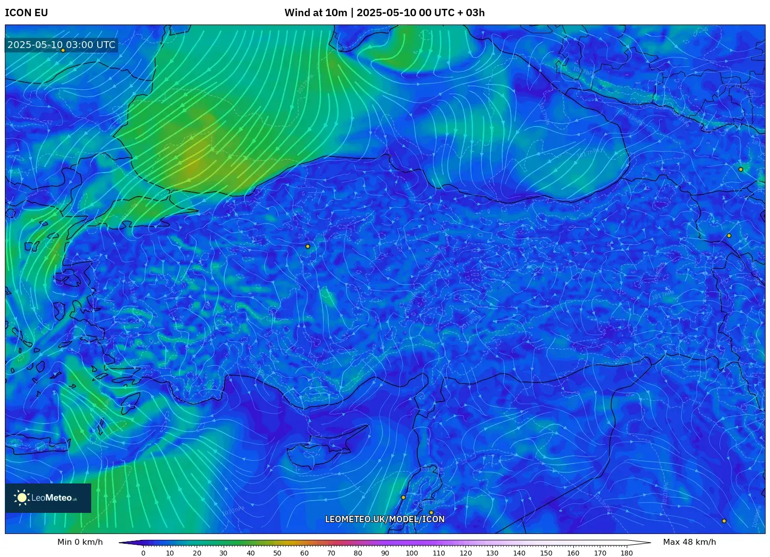 ICON - Turkey, Wind at 10m ICON - Turkey, Wind at 10m