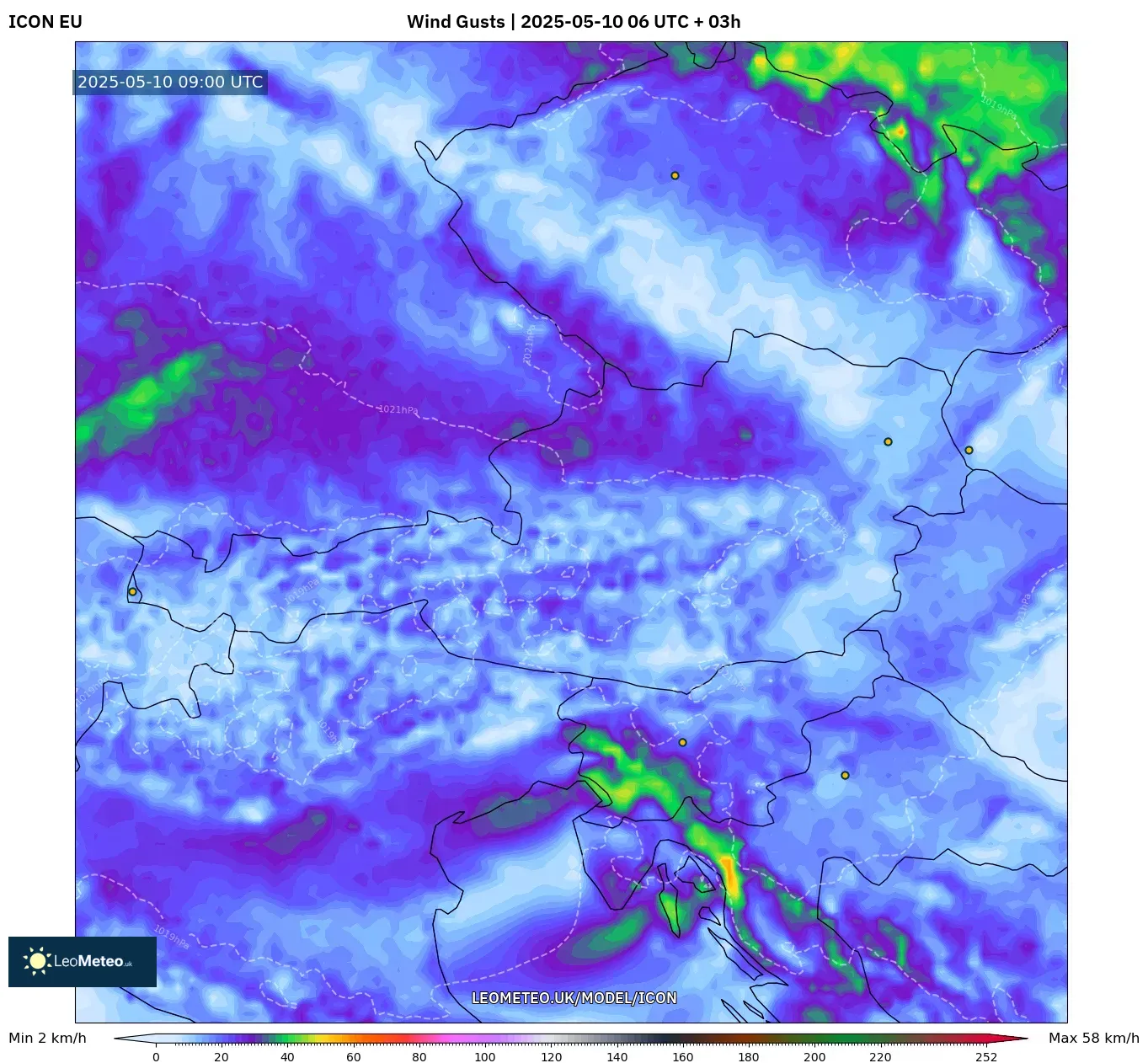 ICON - Austria, Wind Gusts ICON - Austria, Wind Gusts