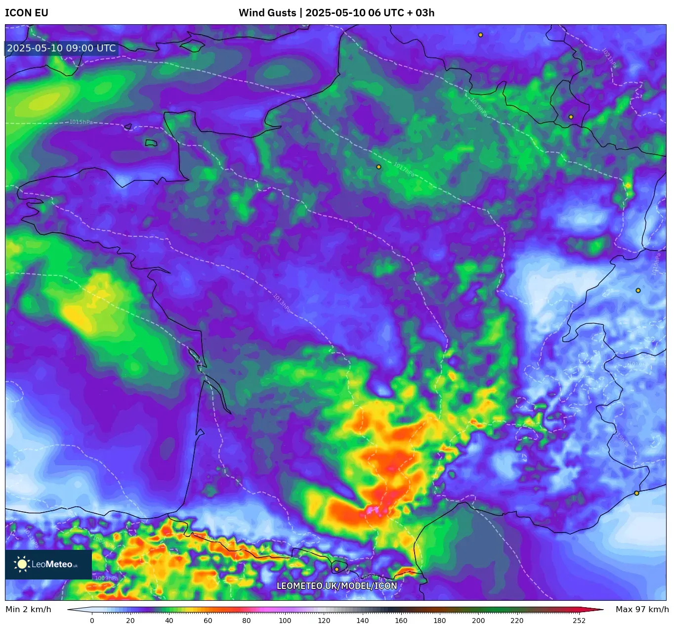 ICON - France, Wind Gusts ICON - France, Wind Gusts