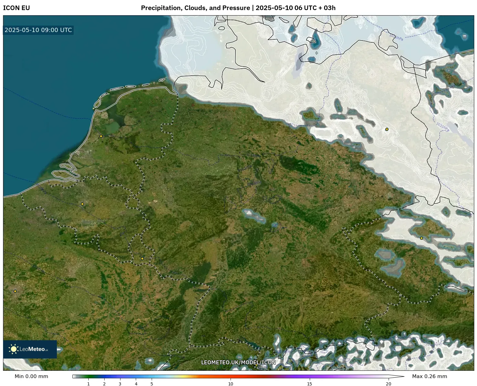 ICON - Germany, Precipitation, Clouds, and Pressure ICON - Germany, Precipitation, Clouds, and Pressure