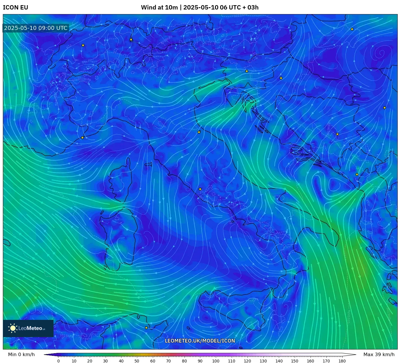 ICON - Italy, Wind at 10m ICON - Italy, Wind at 10m