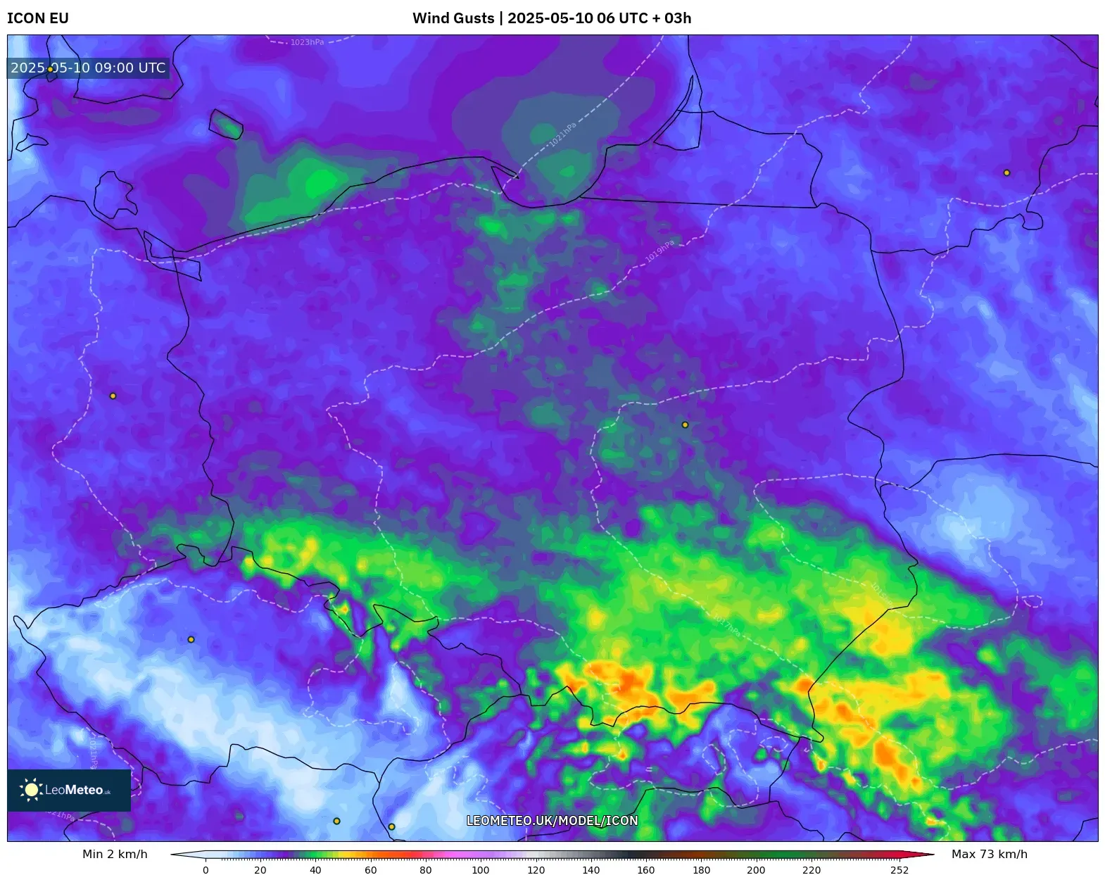 ICON - Poland, Wind Gusts ICON - Poland, Wind Gusts