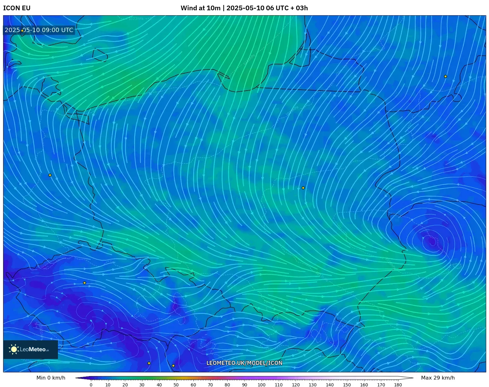 ICON - Poland, Wind at 10m ICON - Poland, Wind at 10m