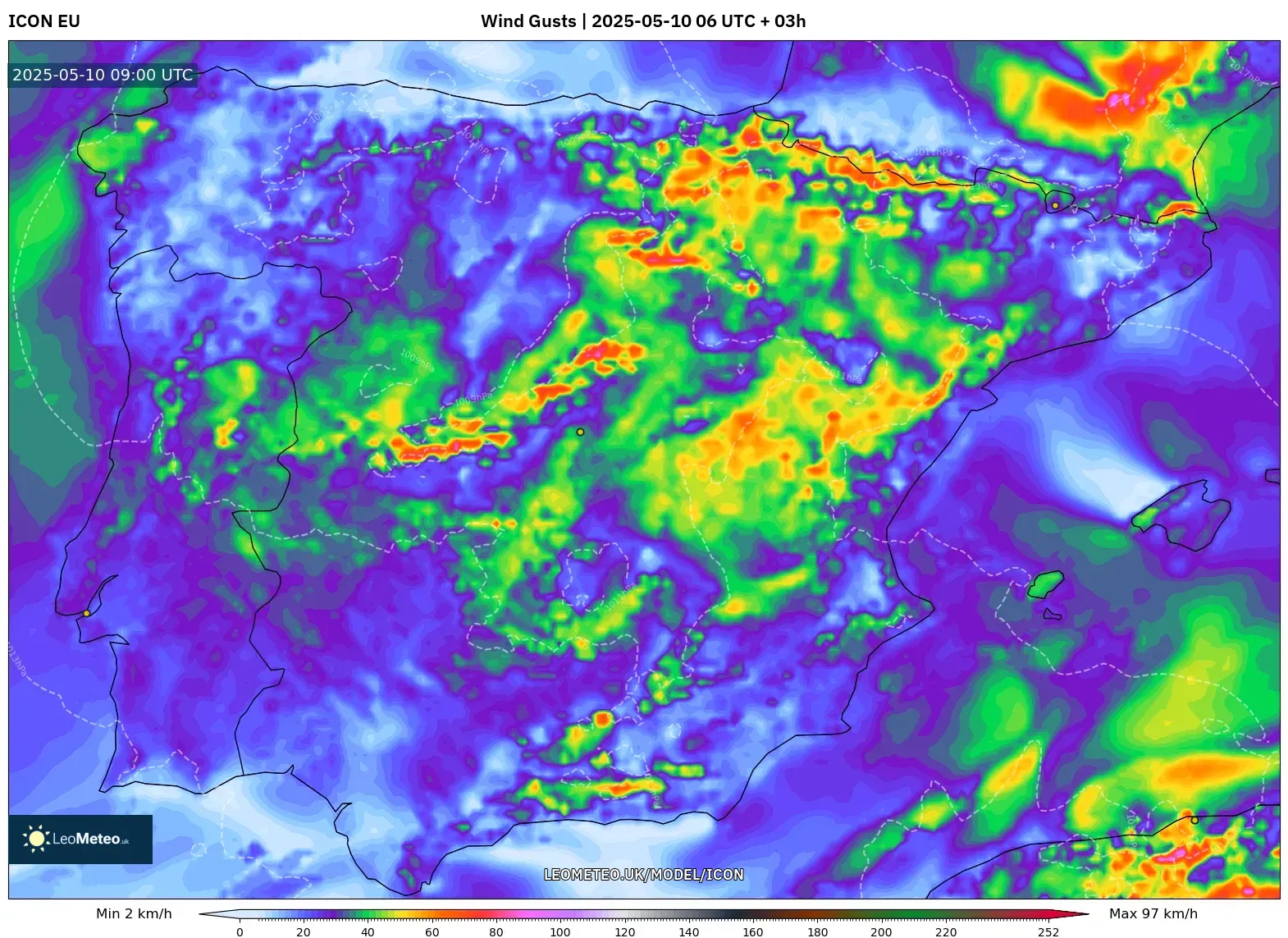 ICON - Spain, Wind Gusts ICON - Spain, Wind Gusts