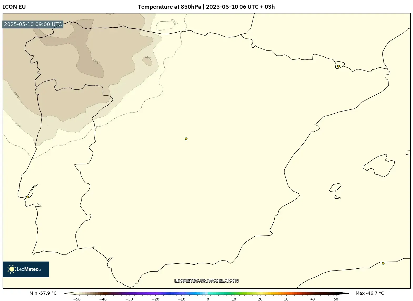 ICON - Spain, Temperature at 850hPa ICON - Spain, Temperature at 850hPa