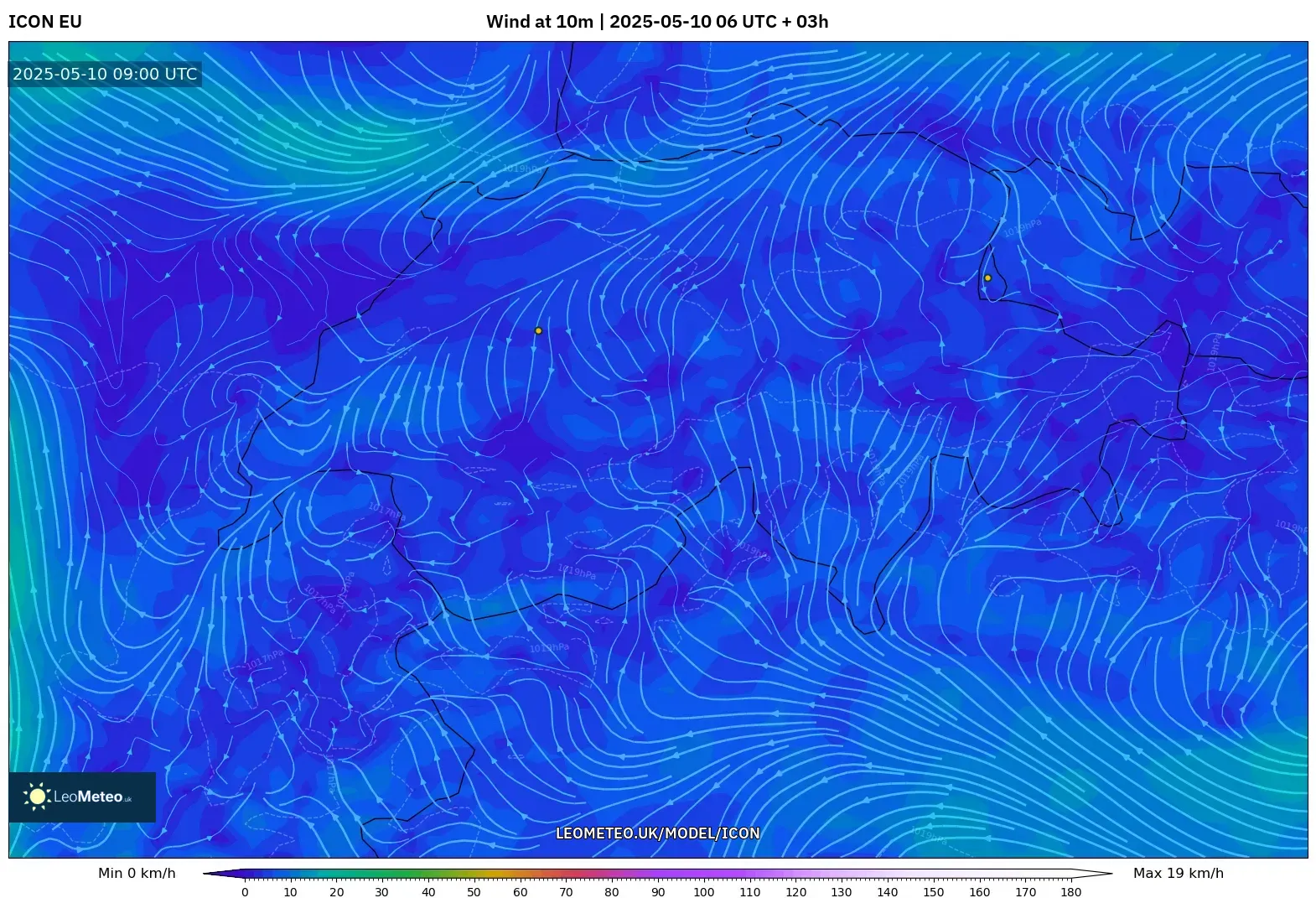 ICON - Switzerland, Wind at 10m ICON - Switzerland, Wind at 10m