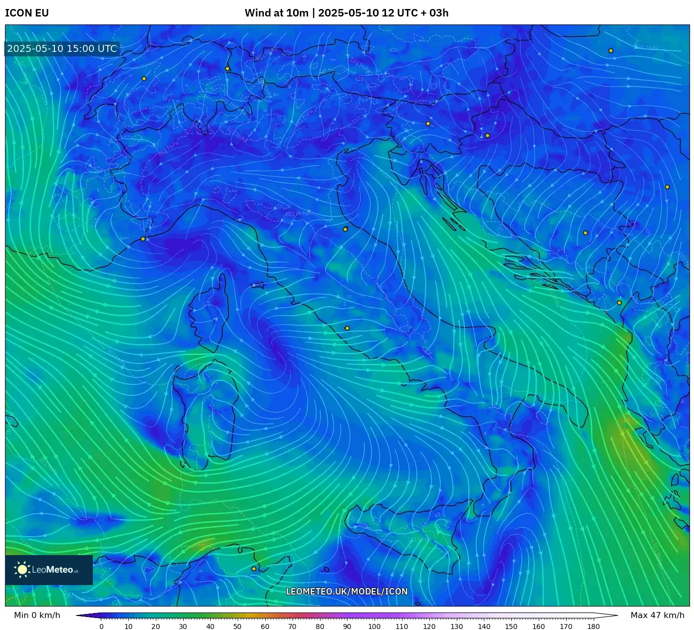 ICON - Italy, Wind at 10m ICON - Italy, Wind at 10m