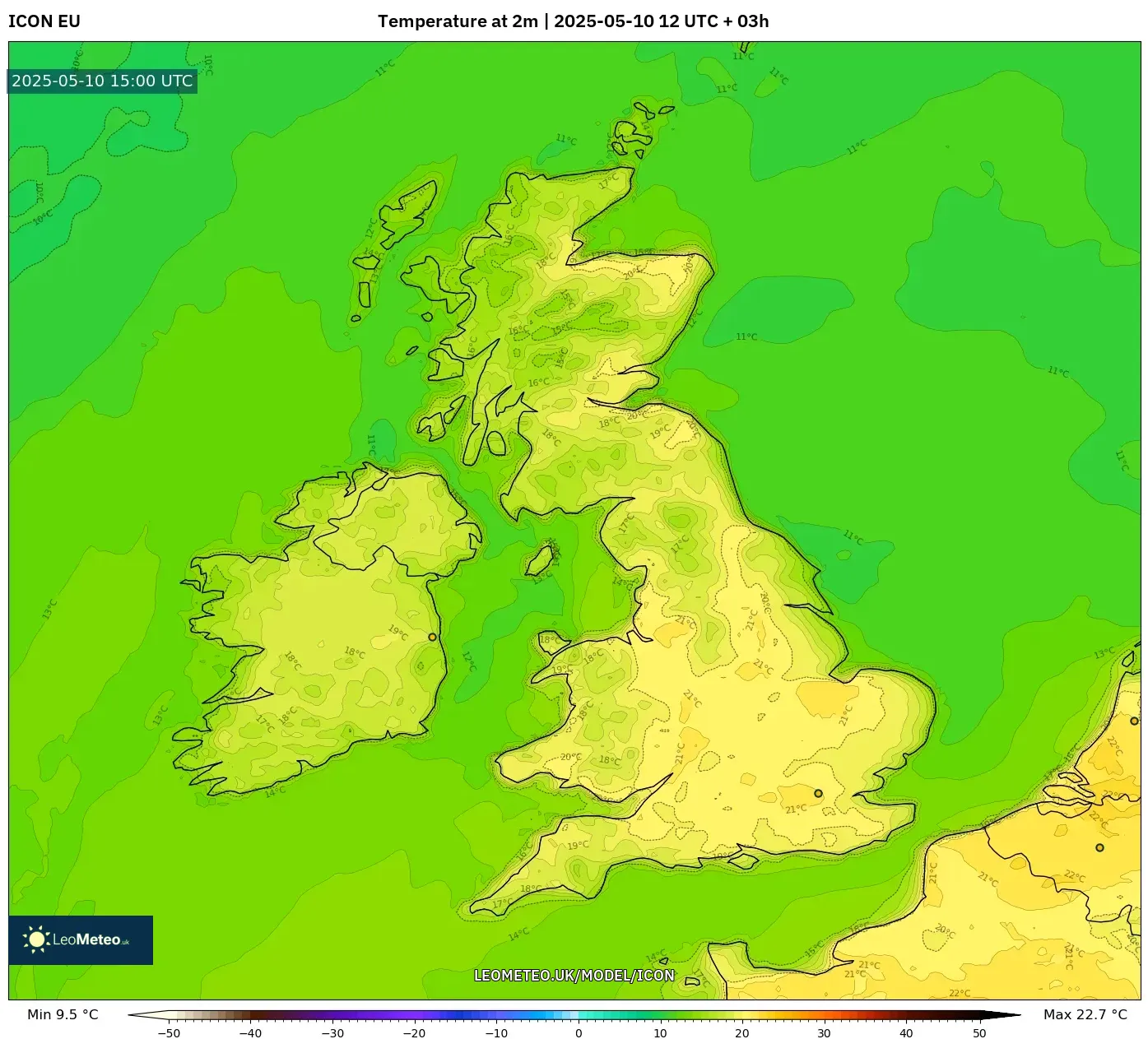 ICON - United Kingdom, Temperature at 2m ICON - United Kingdom, Temperature at 2m