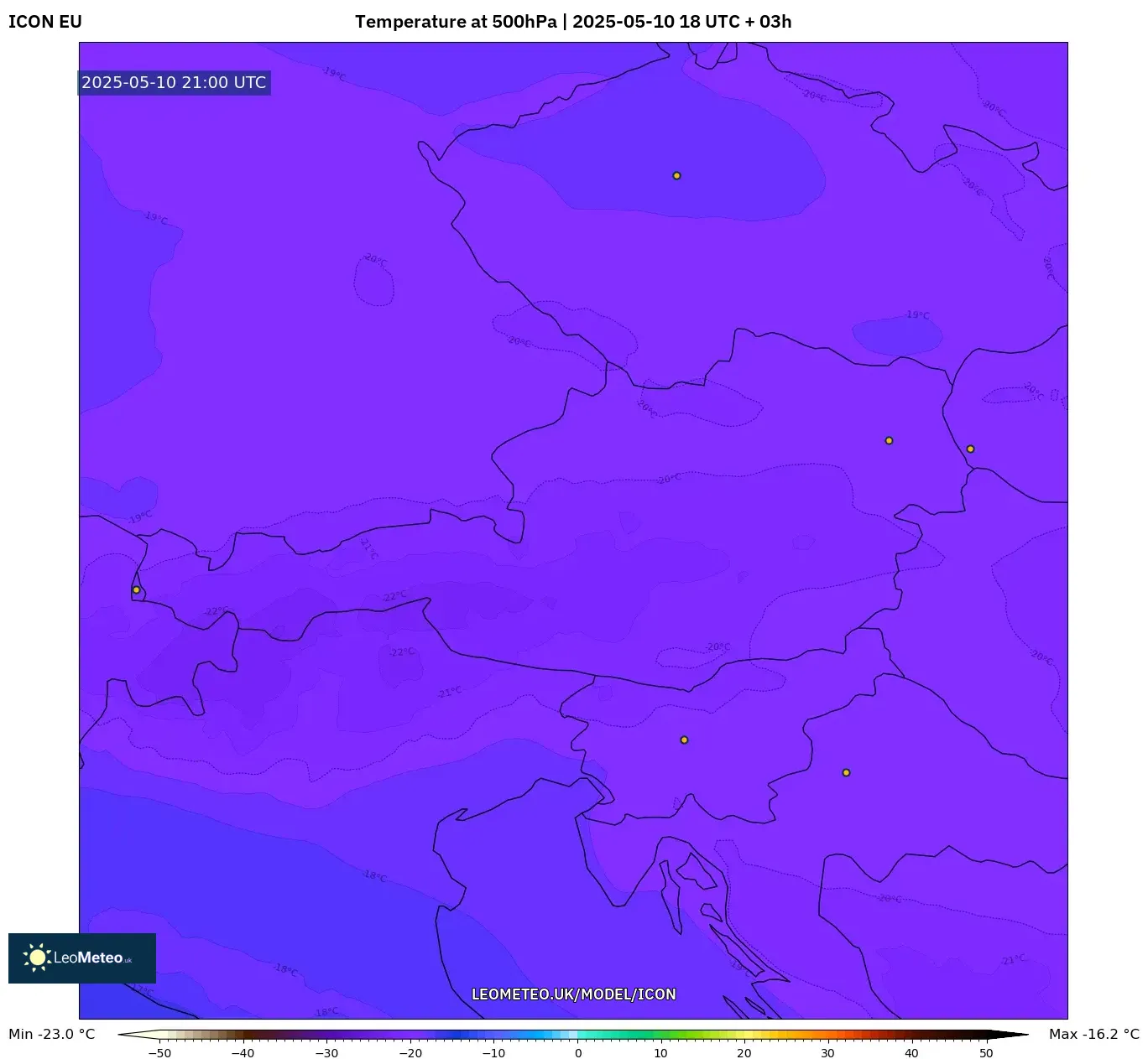 ICON - Austria, Temperature at 500hPa ICON - Austria, Temperature at 500hPa