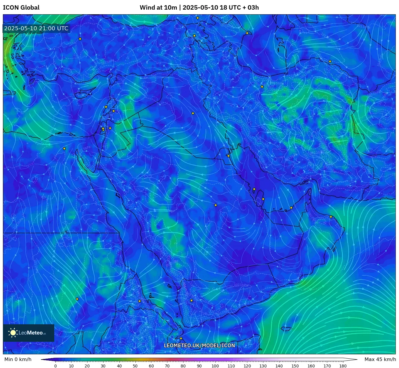 ICON - Middle East, Wind at 10m ICON - Middle East, Wind at 10m