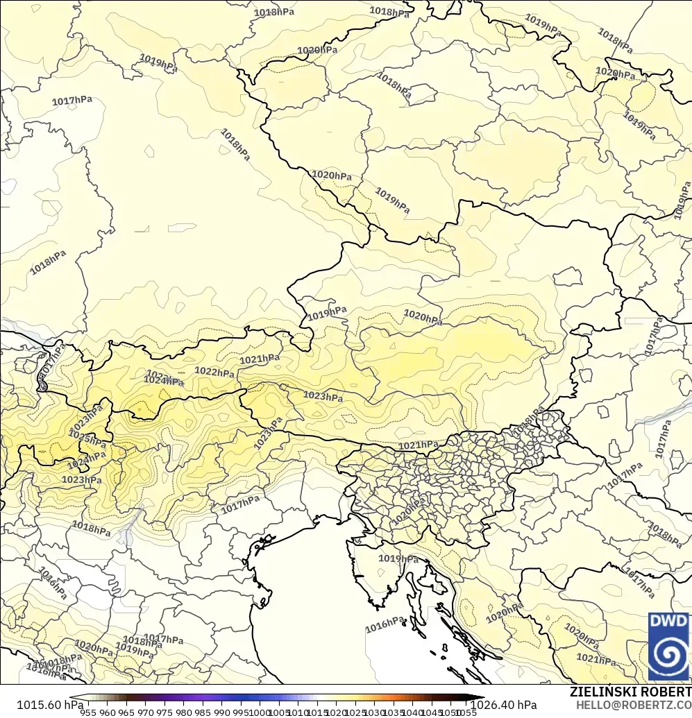 ICON model - Austria, Pressure