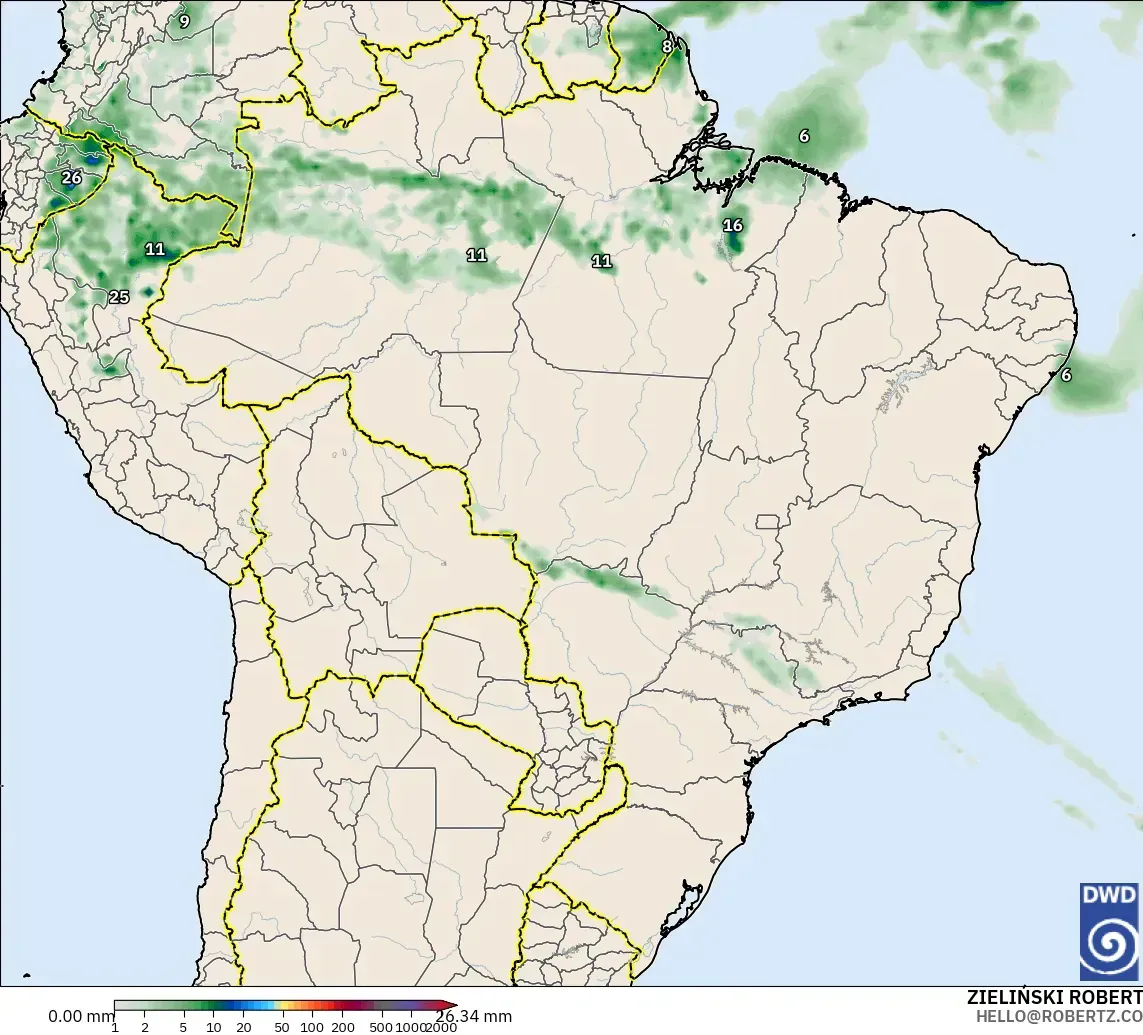 ICON model - Brazil, Precipitation Accumulation
