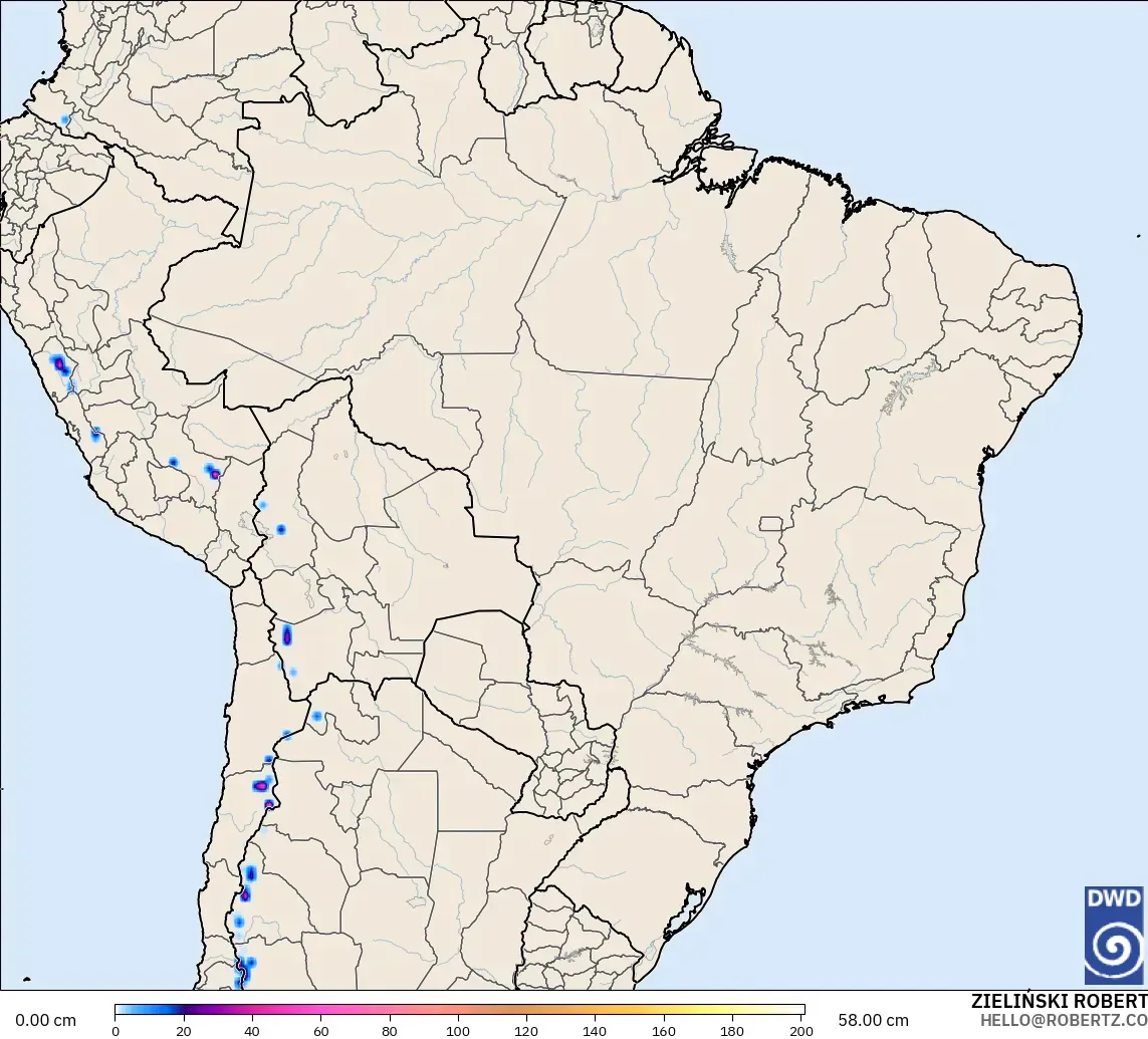 ICON model - Brazil, Snow Depth