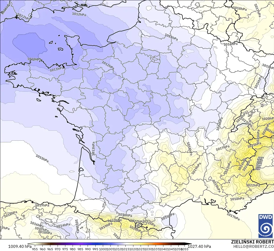 ICON model - France, Pressure