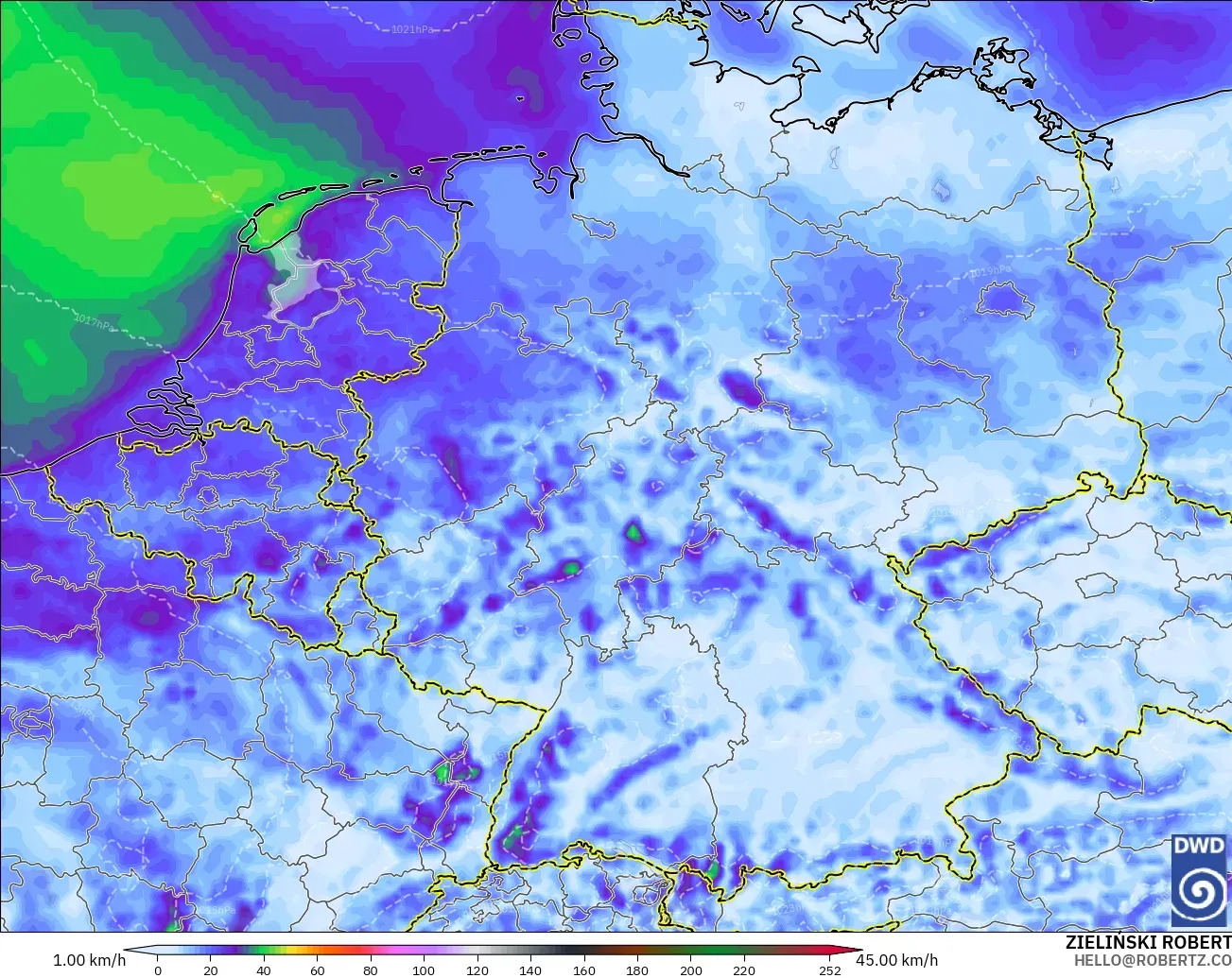 ICON model - Germany, Wind Gusts