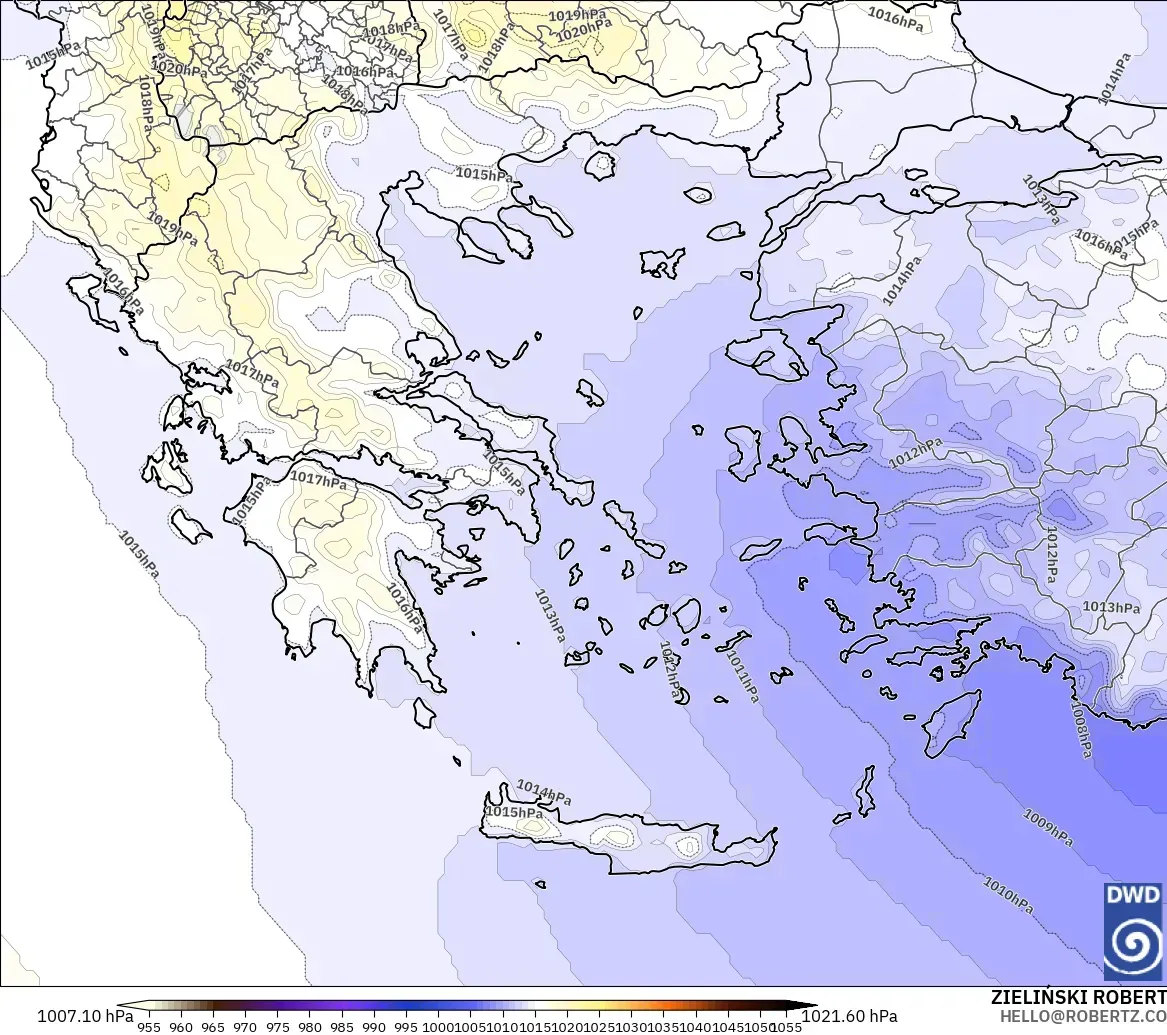 ICON model - Greece, Pressure