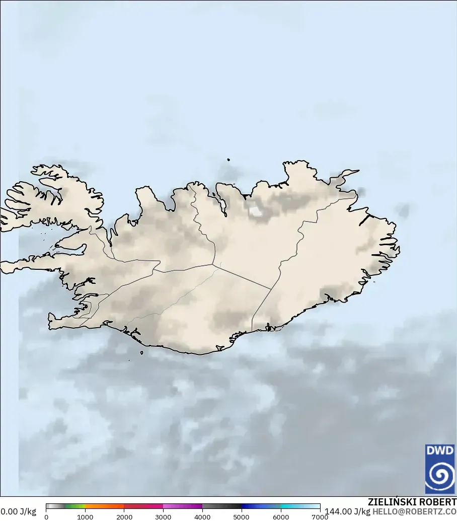 ICON model - Iceland, CAPE