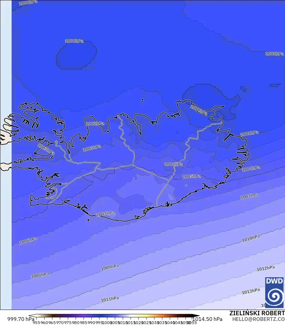 ICON model - Iceland, Pressure