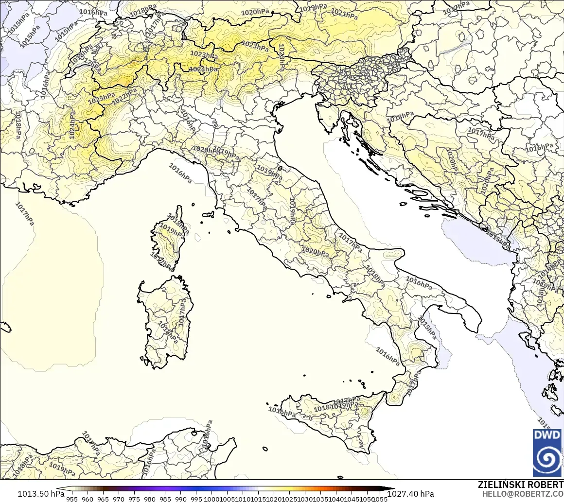 ICON model - Italy, Pressure