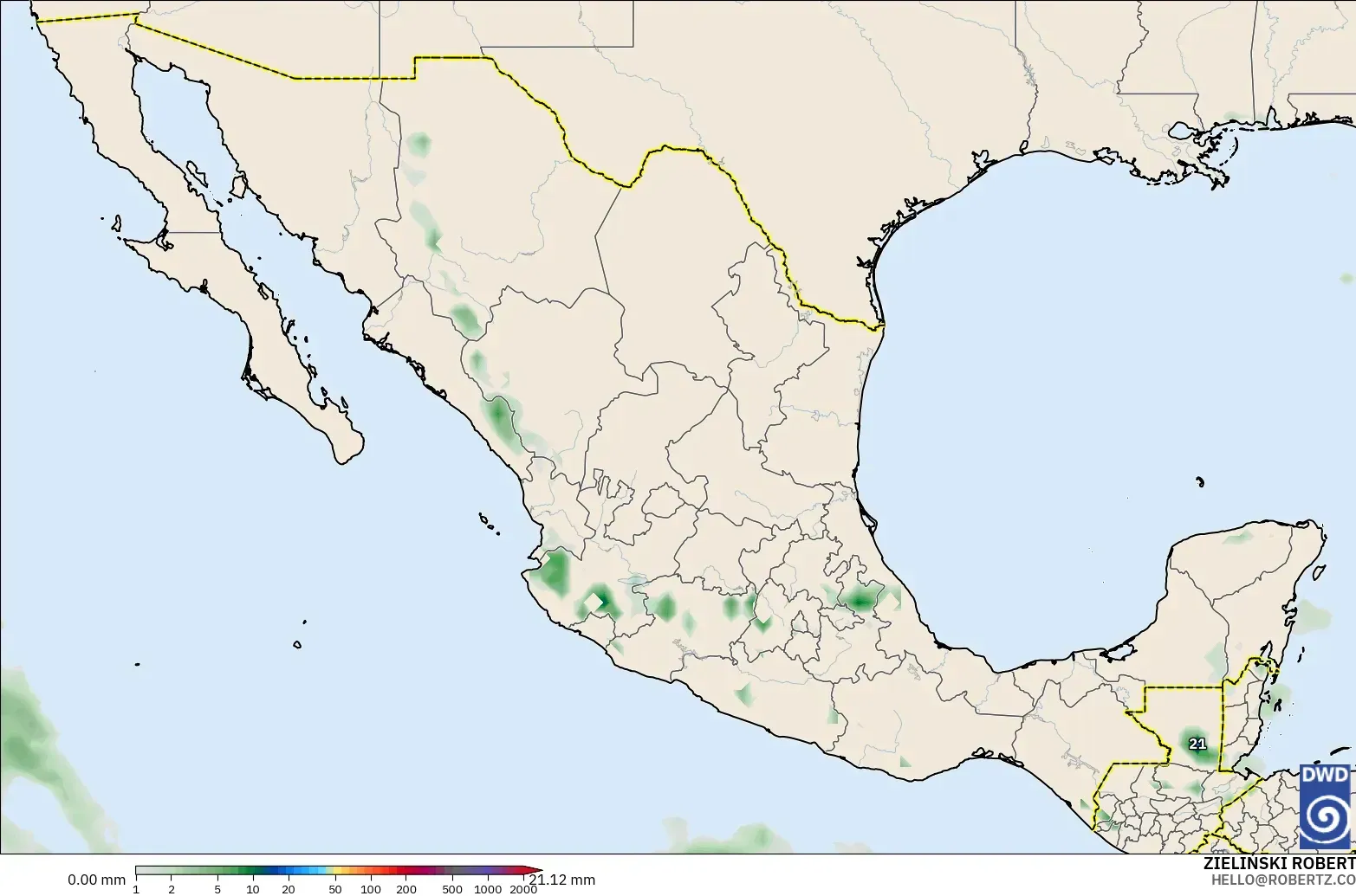 ICON model - Mexico, Precipitation Accumulation