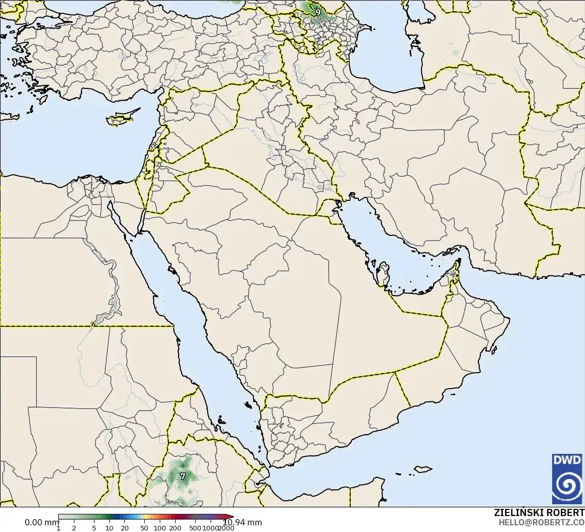 ICON model - Middle East, Precipitation Accumulation