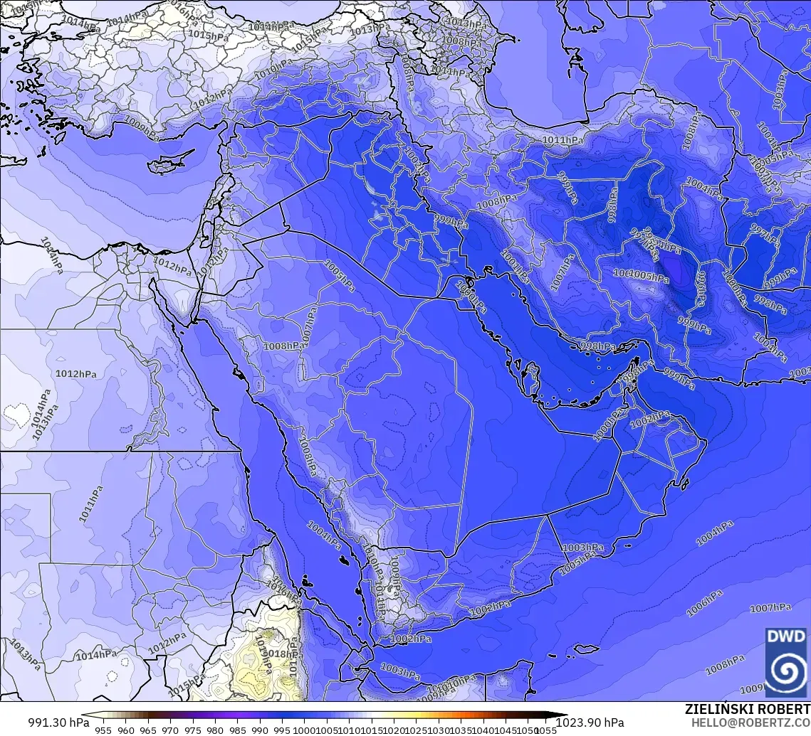 ICON model - Middle East, Pressure