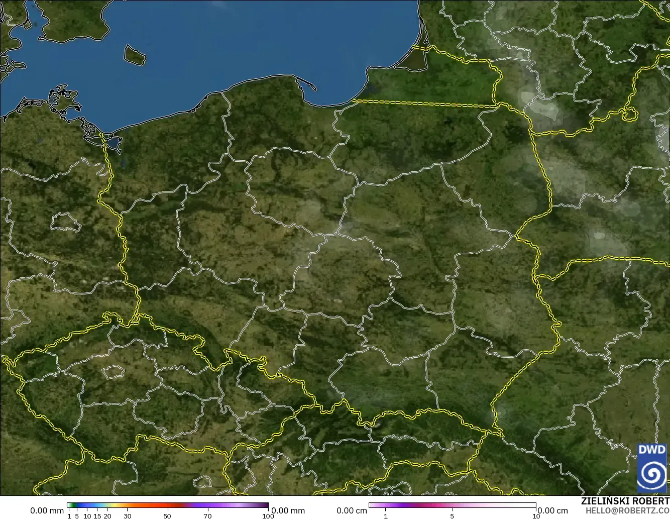 ICON model - Poland, Precipitation, Clouds, and Pressure