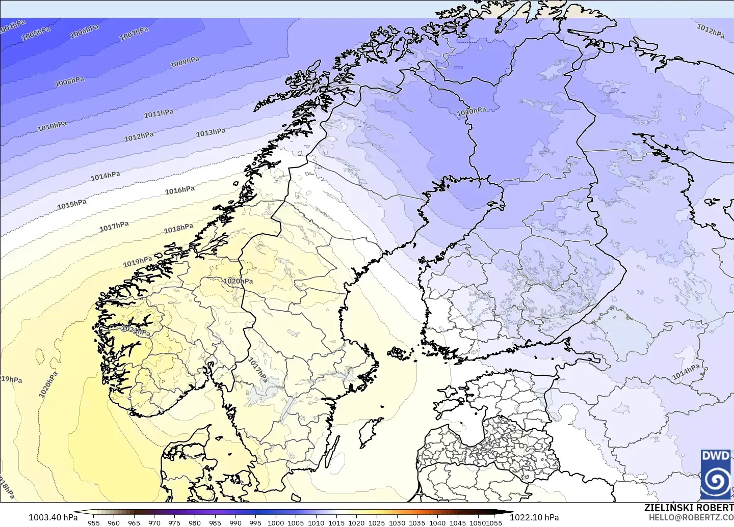 ICON model - Scandinavia, Pressure