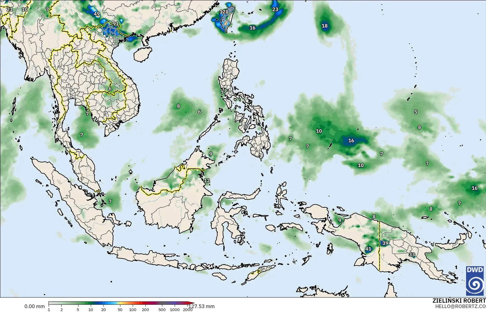 ICON model - South East Asia, Precipitation Accumulation