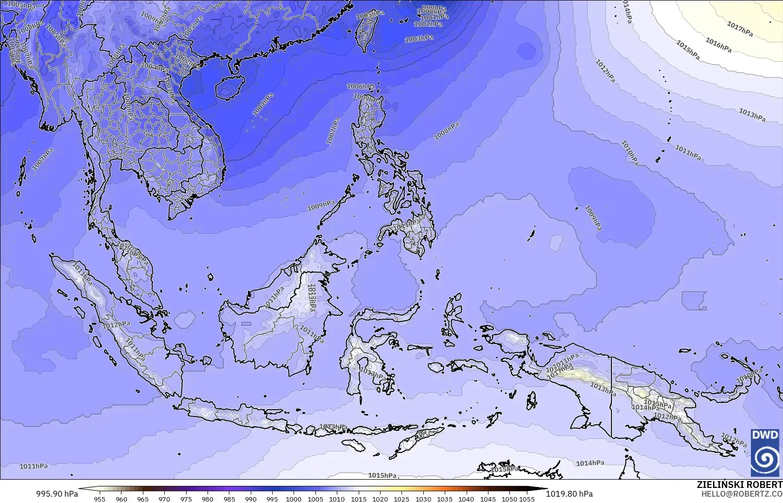 ICON model - South East Asia, Pressure
