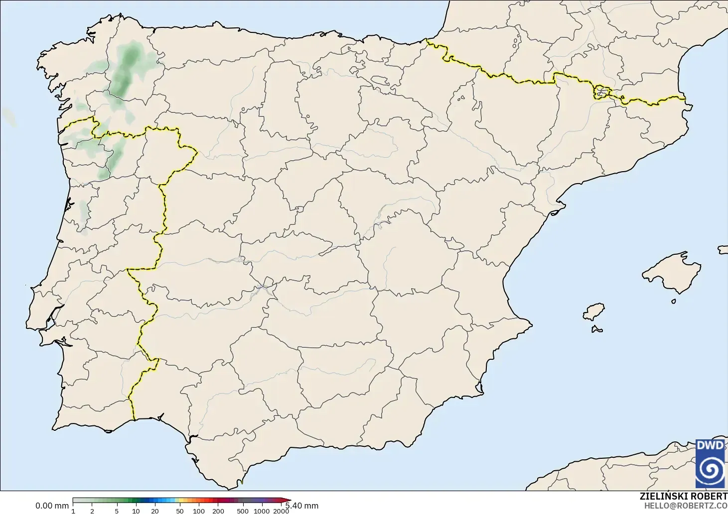ICON model - Spain, Precipitation Accumulation