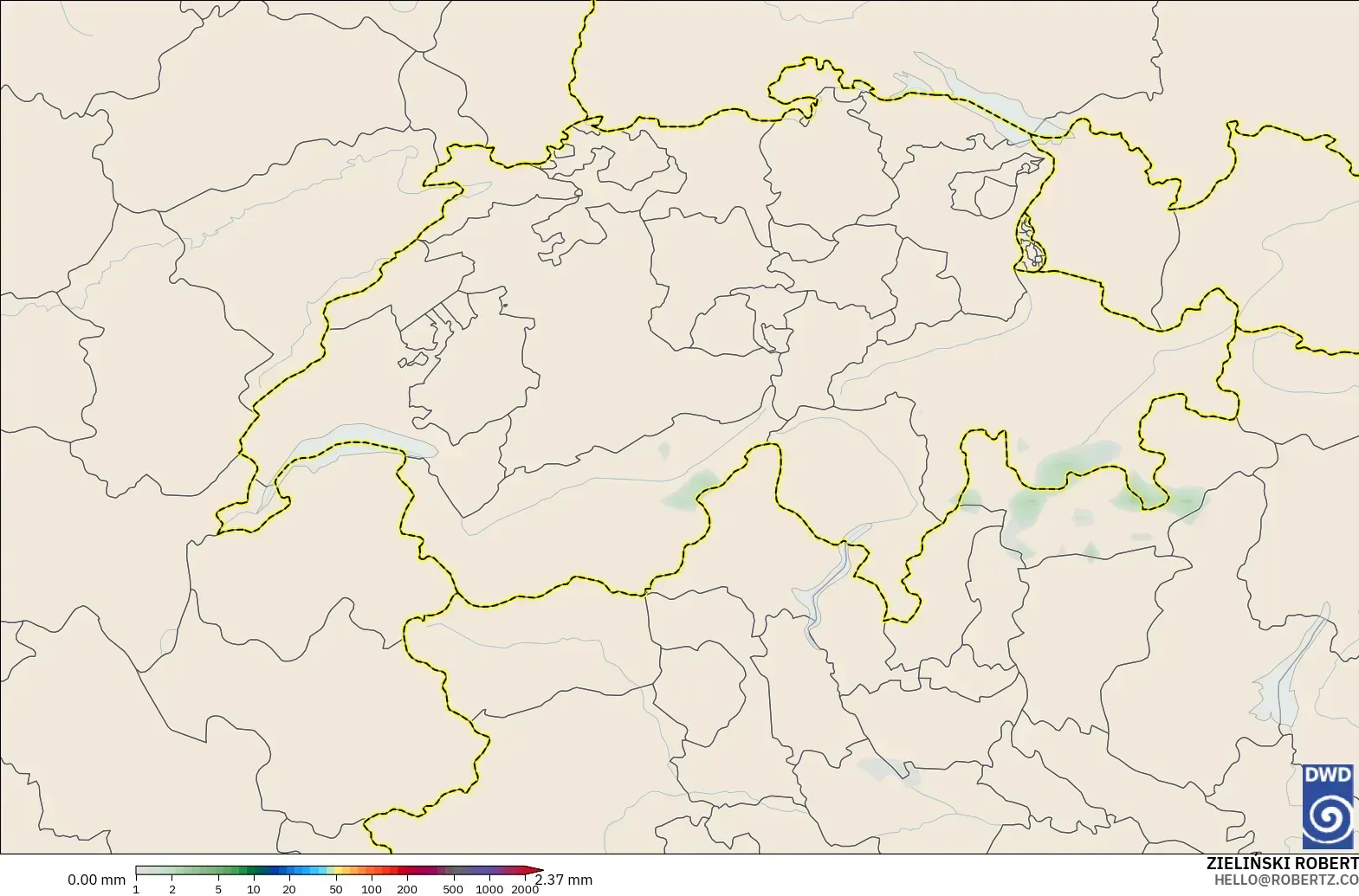 ICON model - Switzerland, Precipitation Accumulation