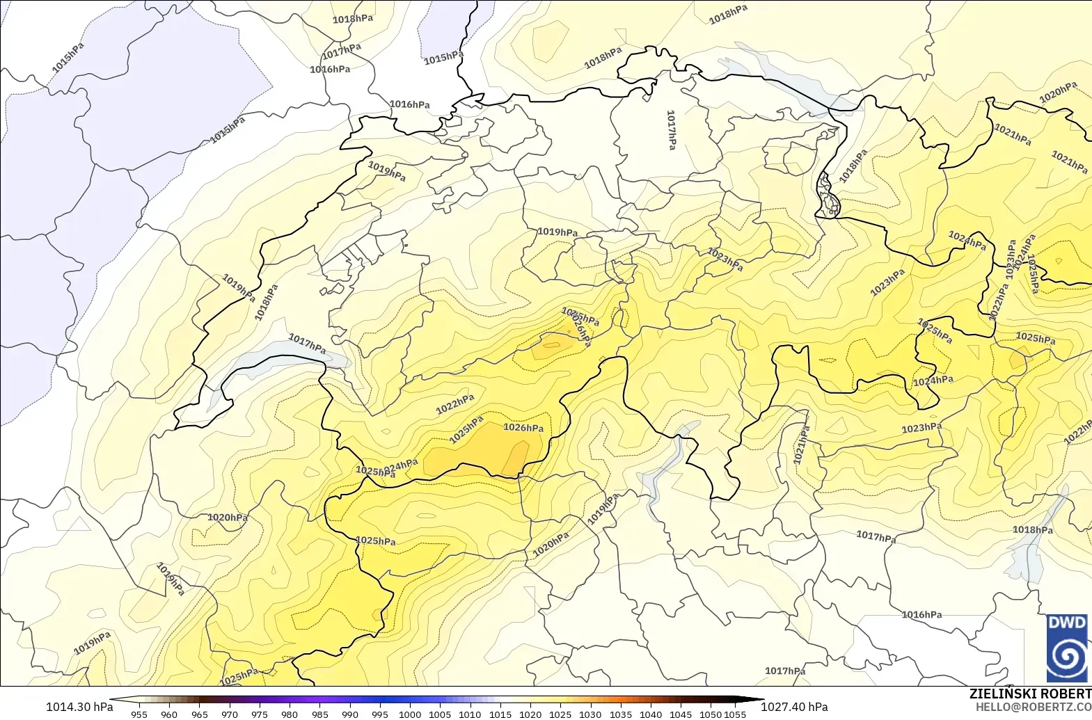 ICON model - Switzerland, Pressure