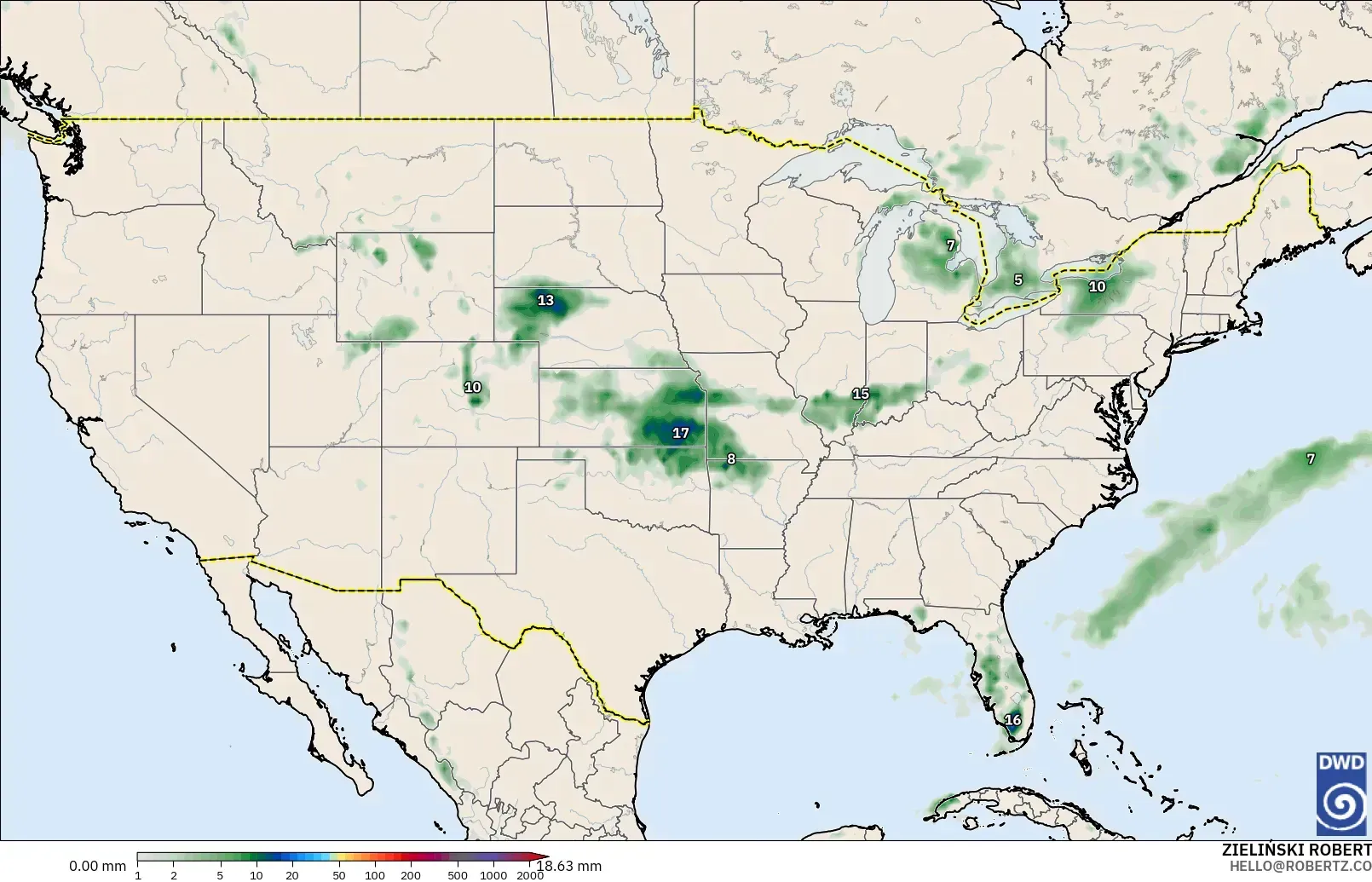 ICON model - United States, Precipitation Accumulation