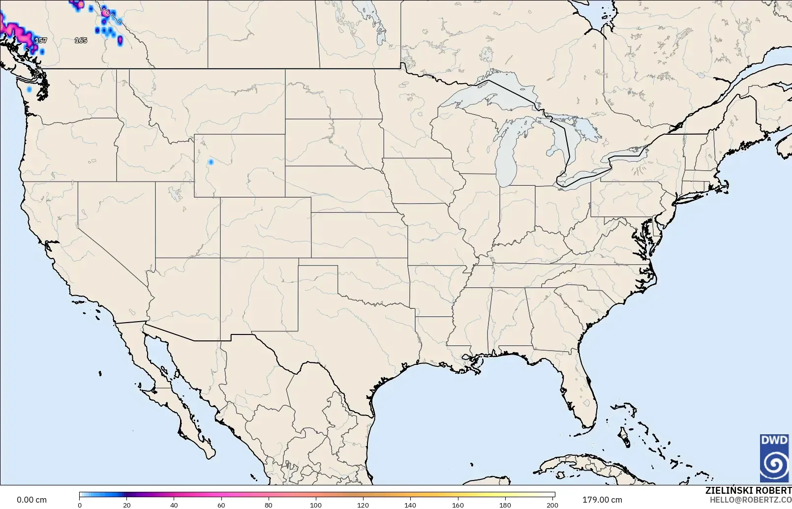 ICON model - United States, Snow Depth