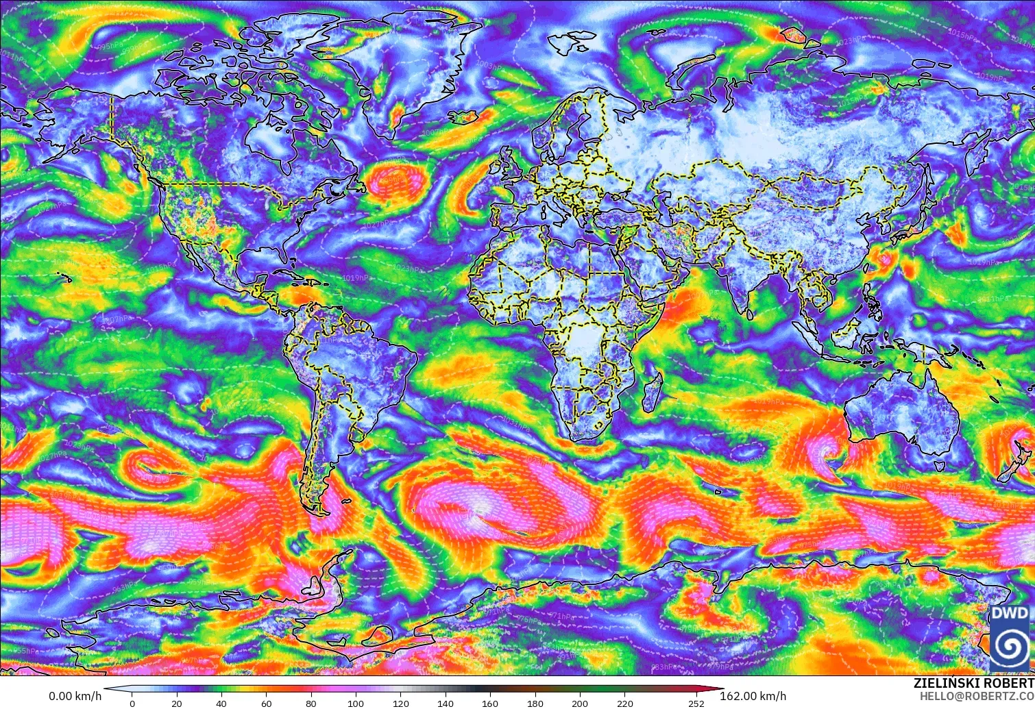 ICON model - World, Wind Gusts
