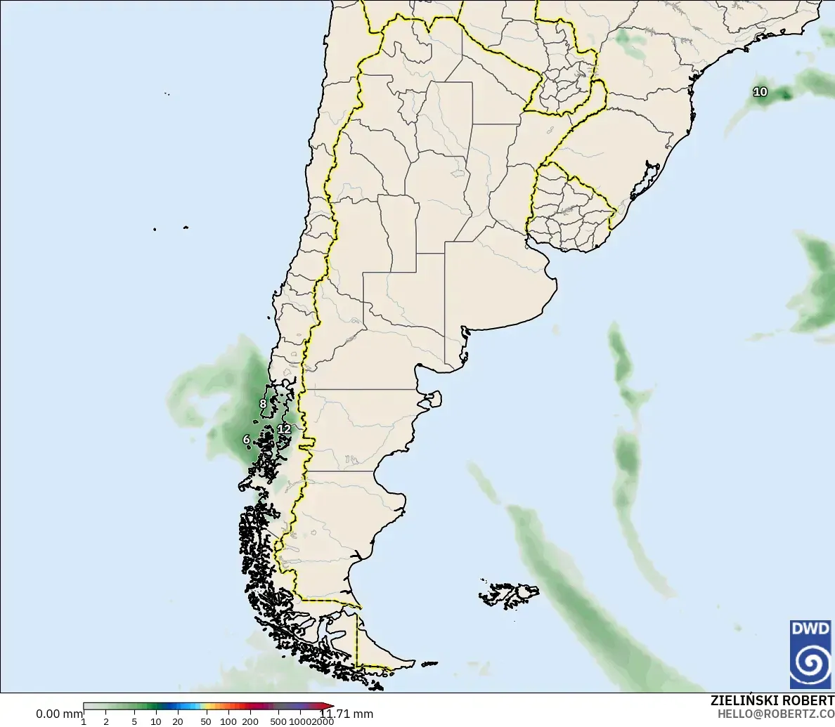 ICON model - Argentina, Precipitation Accumulation