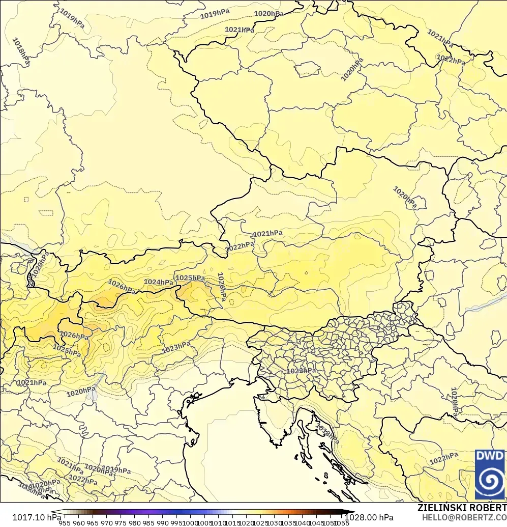 ICON model - Austria, Pressure
