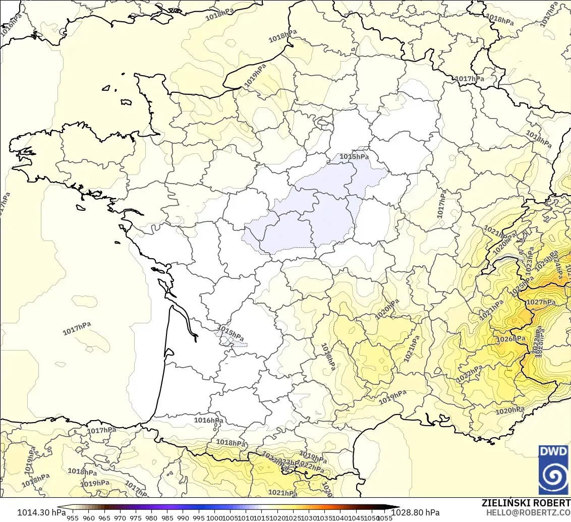 ICON model - France, Pressure