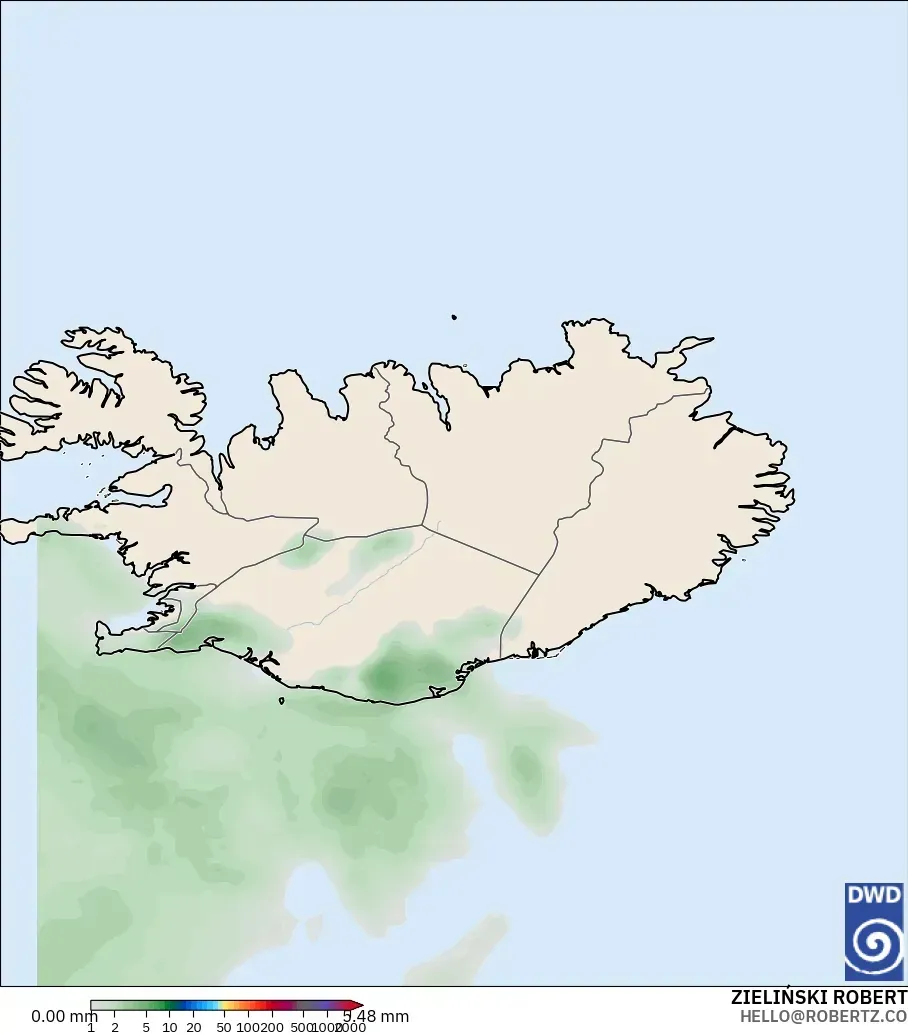 ICON model - Iceland, Precipitation Accumulation