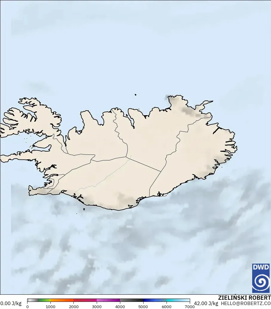 ICON model - Iceland, CAPE