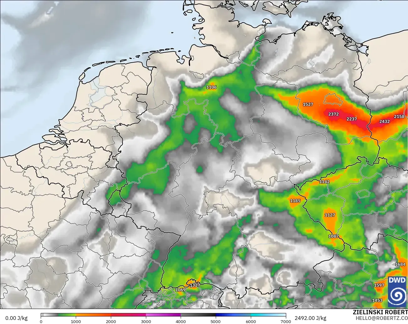 ICON model - Germany, CAPE