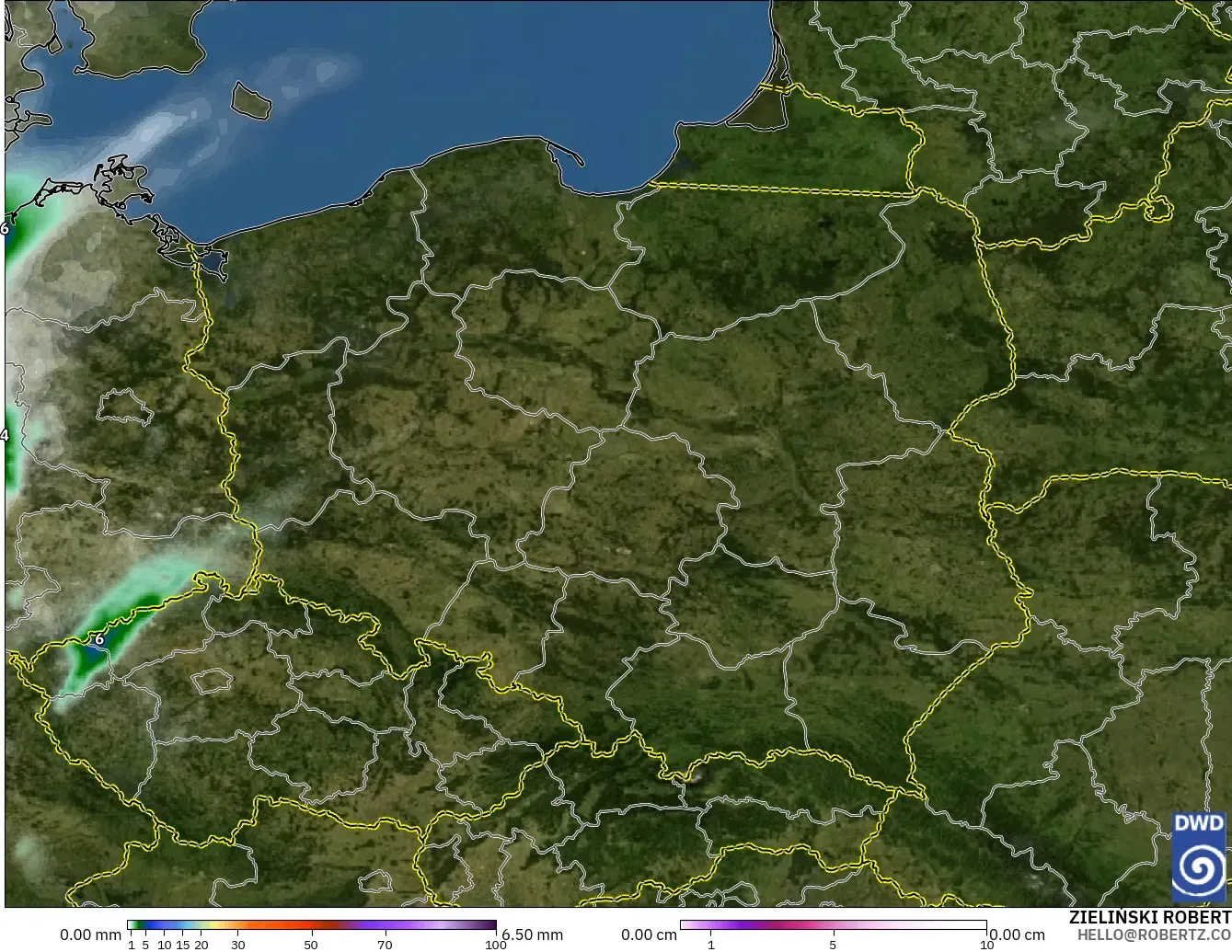 ICON model - Poland, Precipitation, Clouds, and Pressure