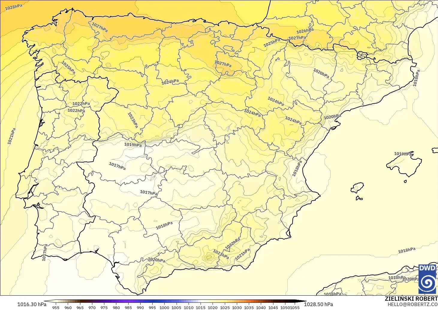 ICON model - Spain, Pressure